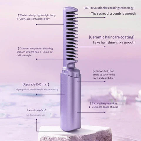Zavora™ 2-in-1 Hair Straightener Comb